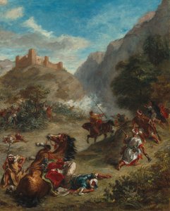 Arabs Skirmishing in the Mountains by Ferdinand Victor Eugene Delacroix
